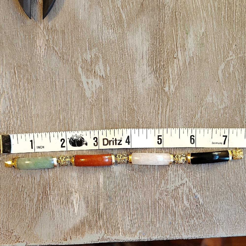 Multicolor Stone Bracelet with Gold Accents